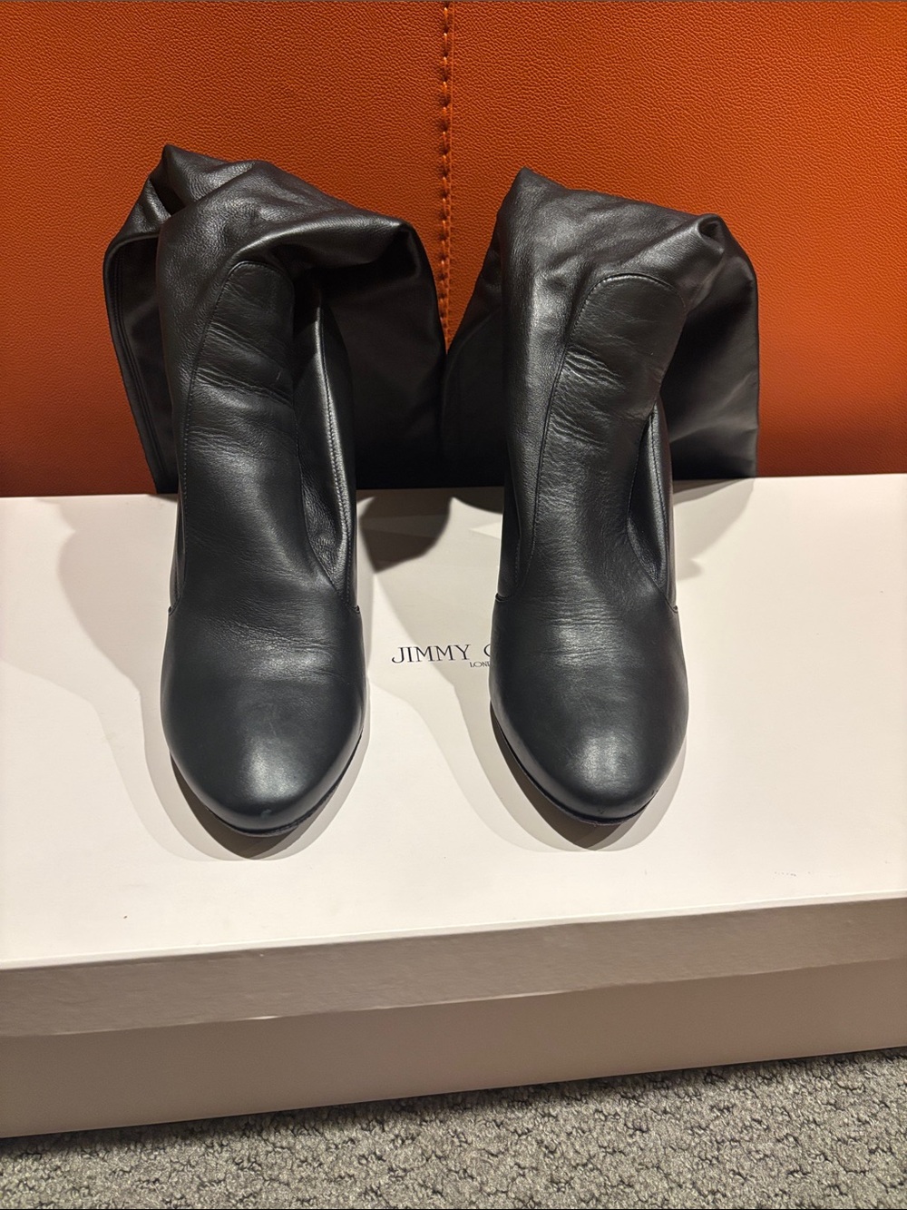 Jimmy Choo Black Leather Boots(Women’s). European size 41 (US size 10-10.5)